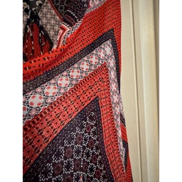 Fig & Flower Multicolor V Neck Sheer Bell Sleeve Blouse XL - Picture 8 of 9